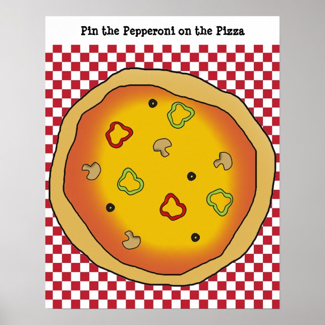 Pin the Pepperoni on the Pizza Game Poster (Front)