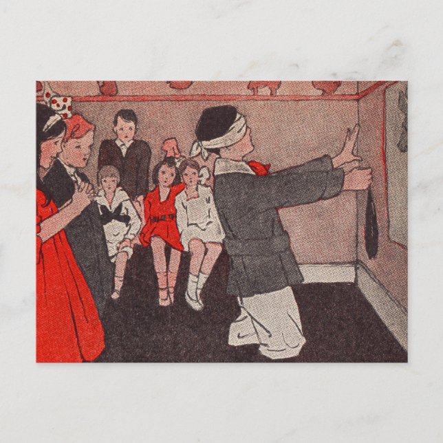 Pin the tail Donkey Postcard (Front)