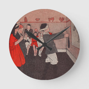 Pin the tail Donkey Round Clock