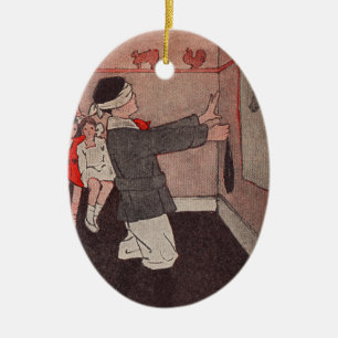 Pin the tail Donkey Vintage Children Ceramic Tree Decoration