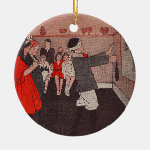 Pin the tail Donkey Vintage Children Ceramic Tree Decoration