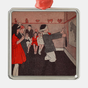 Pin the tail Donkey Vintage Children Metal Tree Decoration