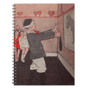 Pin the tail Donkey Vintage Children Spiral Notebook