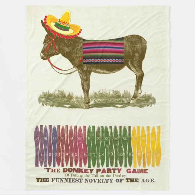 Pin the tail on the Donkey Fleece Blanket (Front)
