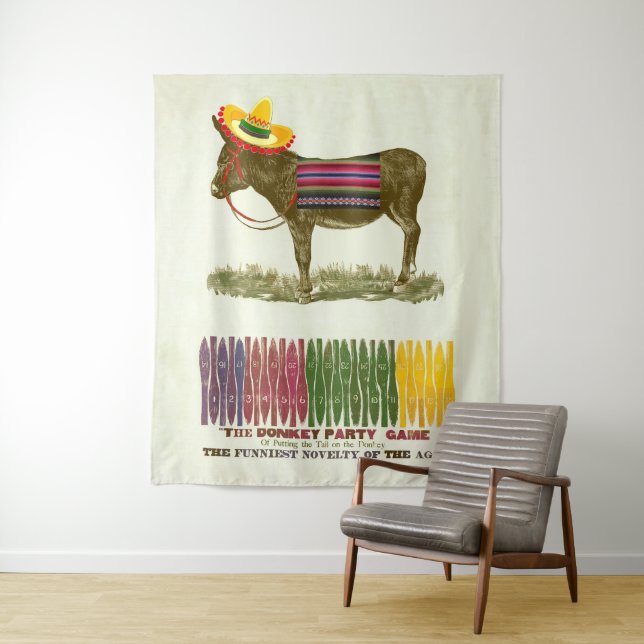 Pin the tail on the Donkey Tapestry (In Situ)