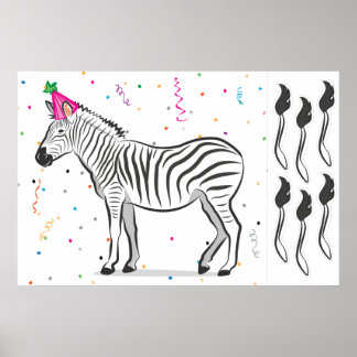 Pin the Tail on the Zebra Poster