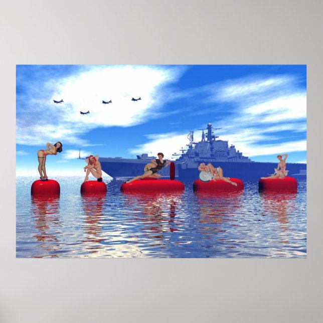 Pin-up and Glamour Girls with the Navy Poster (Front)