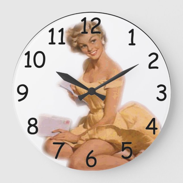 Pin Up Classie Blonde Clock (Front)