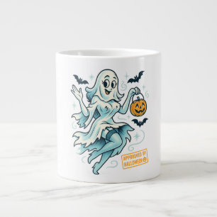 Pin-Up Ghost Girl – Spooky Cute Halloween Large Coffee Mug