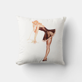 Pin Up Girl #10  @ GarysRetroGarage Cushion