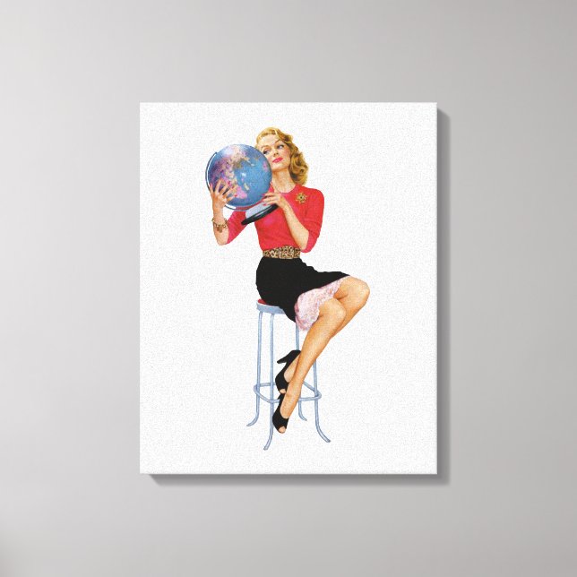 Pin Up Girl #12 @ GarysRetroGarage Canvas Print (Front)