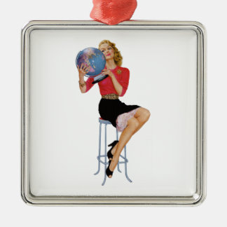 Pin Up Girl #12 @ GarysRetroGarage Metal Tree Decoration