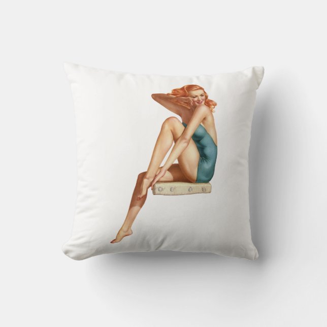 Pin Up Girl #2 @ GarysRetroGarage Cushion (Front)