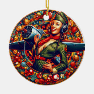 Pin-up Girl Christmas Ornament