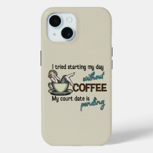 Pin-up Girl Coffee Addict  iPhone 15 Case