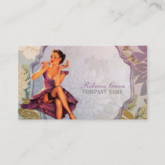 Pin Up Girl Cosmetologist Hair makeup artist Business Card