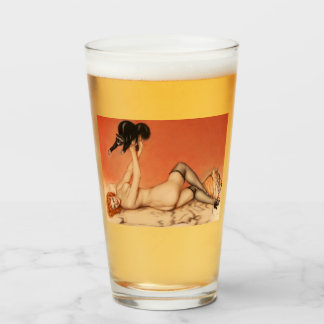 Pin Up Girl Pint Drinking Glass