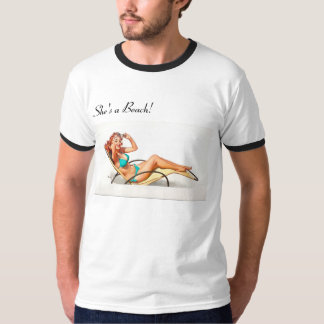 pin up girl 'she's a beach'. T-Shirt