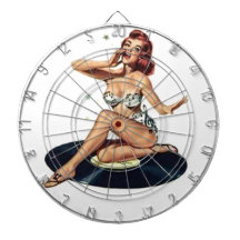 Pin Up Girl sitting on Record