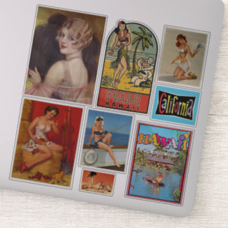 Pin Up Girls and Travel - transparent Stickers