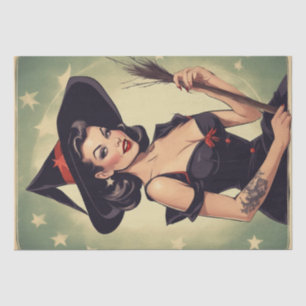 Pin-Up Potion: Retro Witch Decoupage Tissue Paper