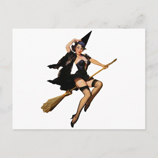 Pin-Up Witch Postcard (Front)