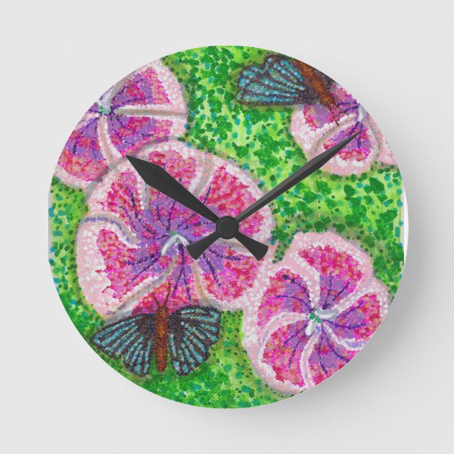 Pin Wheel Pretty Round Clock (Front)