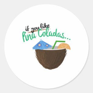 Pina Colada Classic Round Sticker