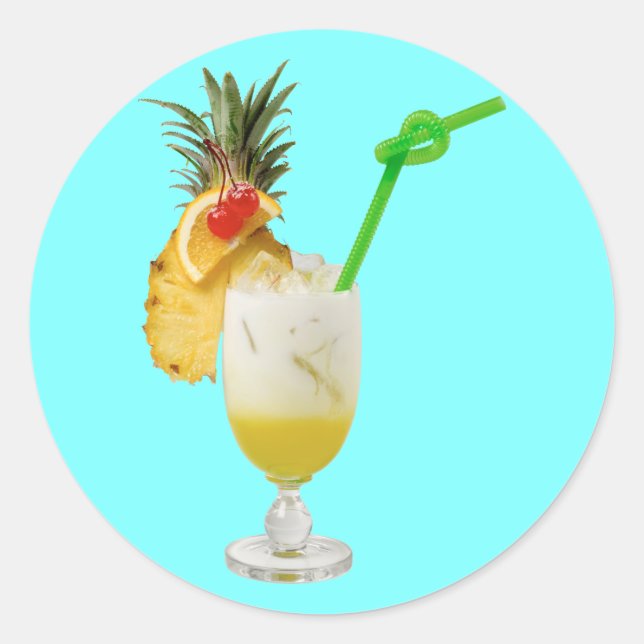 Pina Colada Classic Round Sticker (Front)