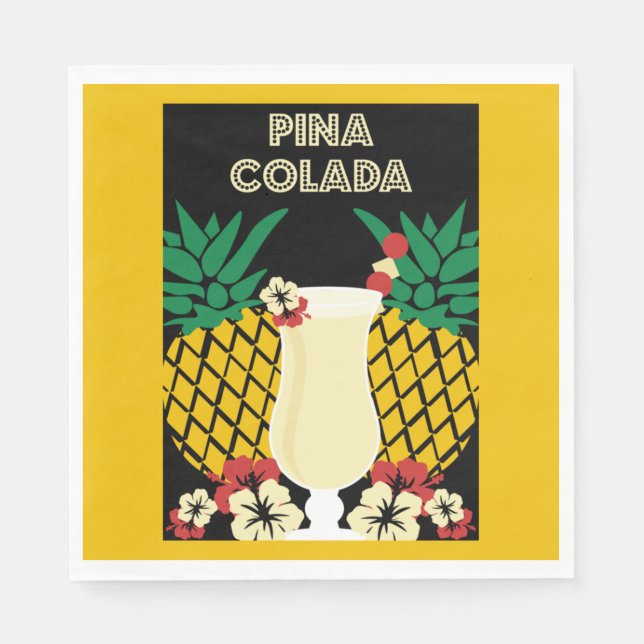 Piña Colada Cocktail Drink   Napkin (Front)