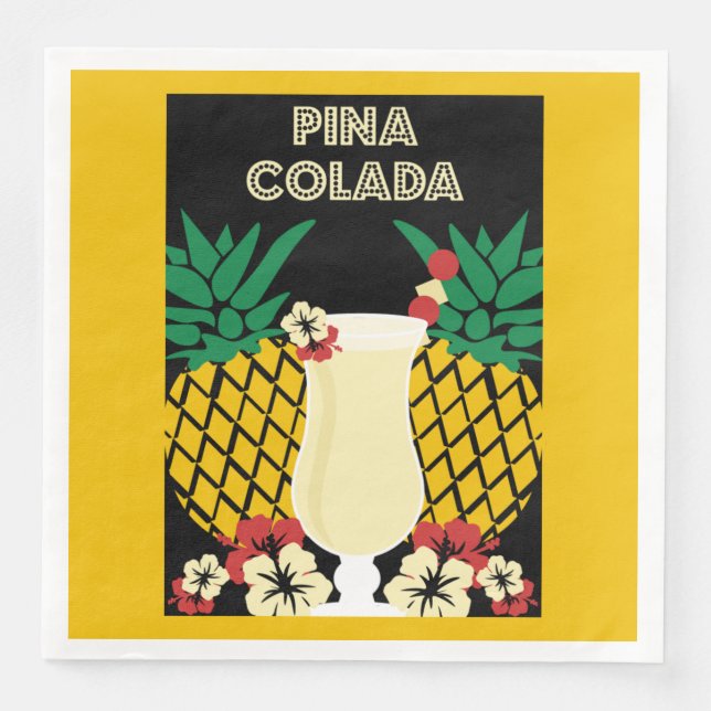 Piña Colada Cocktail Drink   Napkin (Front)