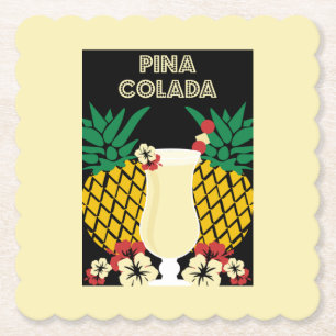 Piña Colada Cocktail Drink Paper Coaster