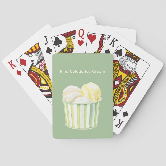 Pina Colada Ice Cream Playing Cards (Back)
