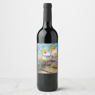 piña colada pineapple mother's wine label