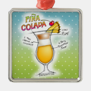 PINA COLADA RECIPE COCKTAIL ART METAL TREE DECORATION
