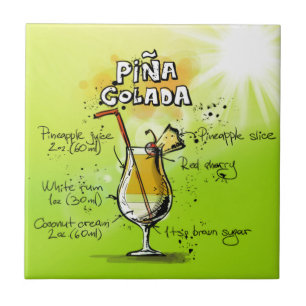 Pina Colada Recipe - Cocktail Gift Tile