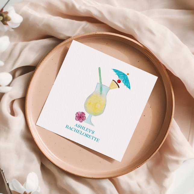Piña Colada Tropical Wedding Bachelorette  Napkin (Creator Uploaded)
