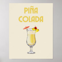 Pina Colada Yellow Retro Cocktail