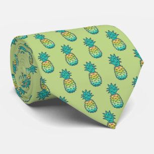 Pina Colata Hawaiian Pineapple Two-Sided Printed Tie