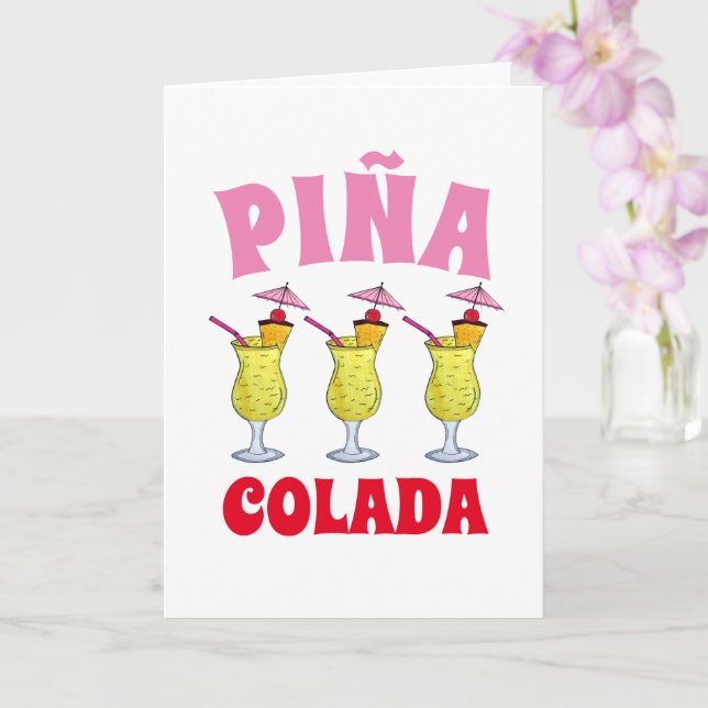 Pina Piña Colada Puerto Rican Pineapple Cocktail Card (Orchid)