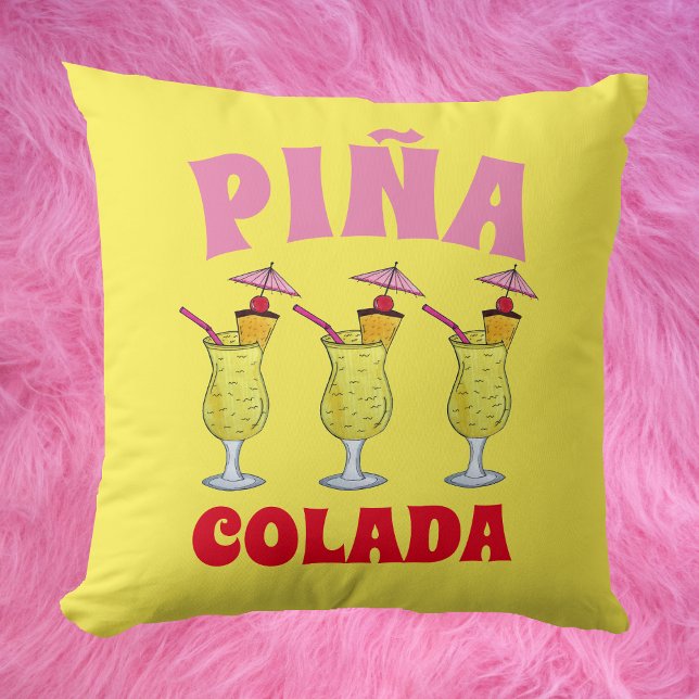 Pina Piña Colada Puerto Rican Pineapple Cocktail Cushion (Piña Colada Pillow)