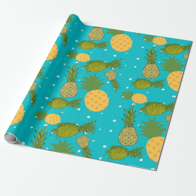piña, pinaaple wrapping paper (Unrolled)