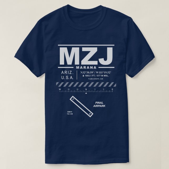 Pinal Airpark MZJ T-Shirt (Design Front)