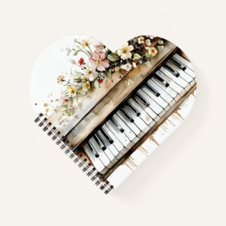 Pinao Keys Floral Bouquet Notebook