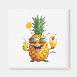 Pinapple Fun Cheerful Vacation Tropical Drink Joy Magnet