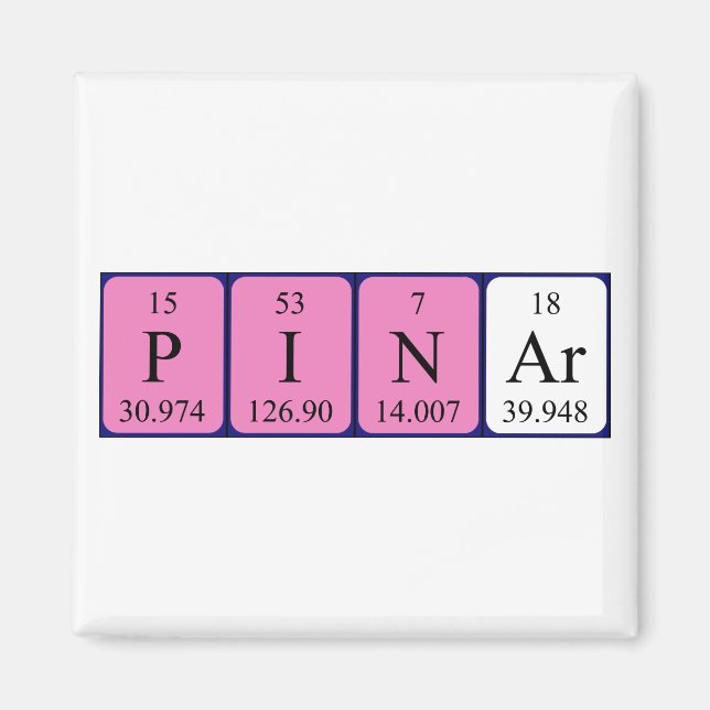 Pinar periodic table name magnet (Front)