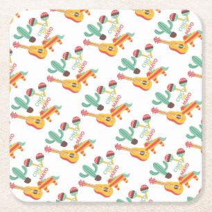 pinata cinco de mayo square paper coaster
