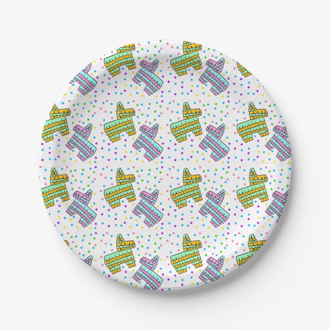 Piñatas and Confetti Paper Plate (Front)