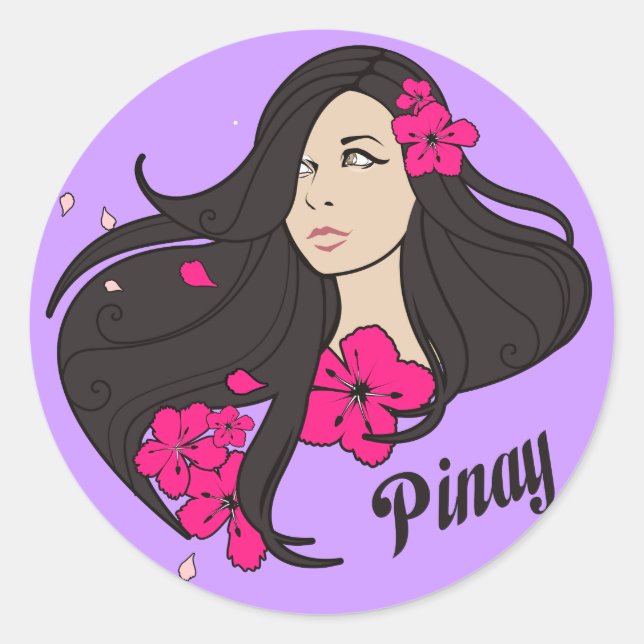 Pinay Classic Round Sticker (Front)