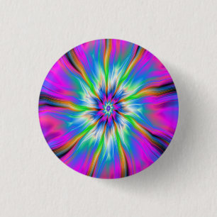 Pinback Button  Exploding Palette of Blue and Pink